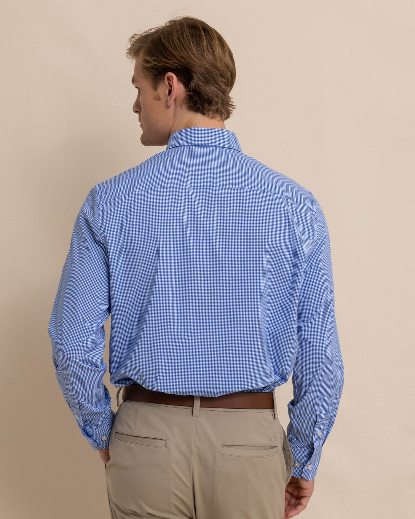 Charleston Parkwood Micro-Gingham Embroidered Sport Shirt