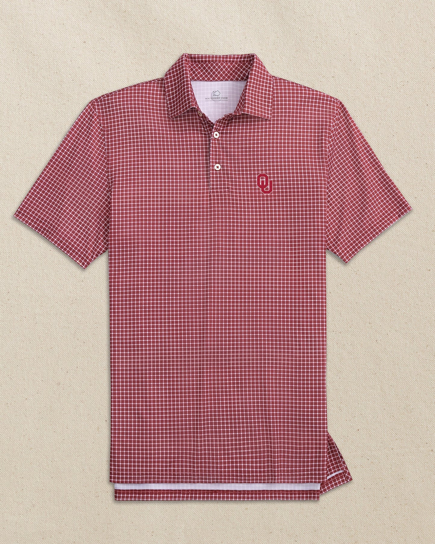 Oklahoma Sooners Driver Dunes Edge Plaid Polo