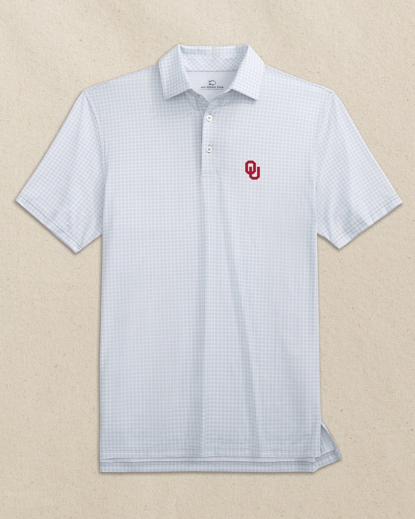 Oklahoma Sooners Driver Dunes Edge Plaid Polo